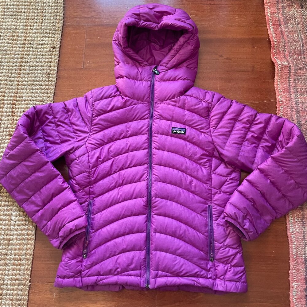 Patagonia Down Sweater Hoody, Women's Medium, Purple Pink